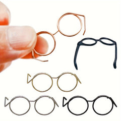 3pcs 36MM 25MM Doll Steel Wire Metal Glasses Headwear Accessories
