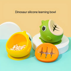 Dinosaur Silicone Bowl Anti-fall and Anti-scalding Tableware