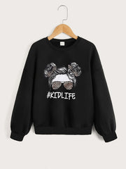 Kidlife Portrait Graphic Long Sleeve Sweatshirt Girls' Top