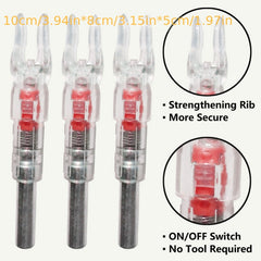 3pcs Lighted Bow LED Glowing Arrow Nock Tail for 6.2mm Arrow Shaft