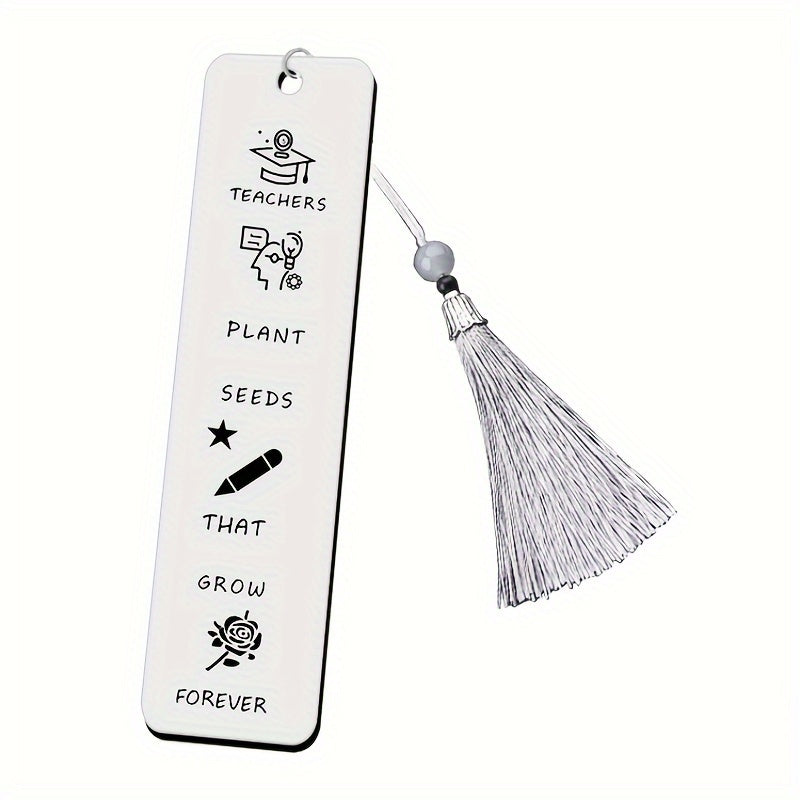 1pc Tassel Stainless Steel Metal Bookmark Gift For Teachers And Students