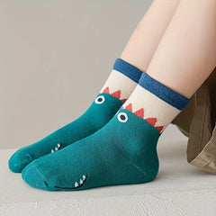 5 Pairs Boys Monster Socks Long Tube Sweat Absorbing Sports Socks