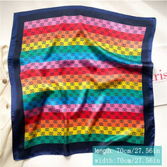 Vintage Gradient Block Alphabet Square Scarf Full Shawl Women