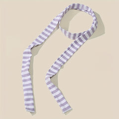 Purple Thin Scarf Stripes Pattern Four Seasons Wearable Scarves Accessories