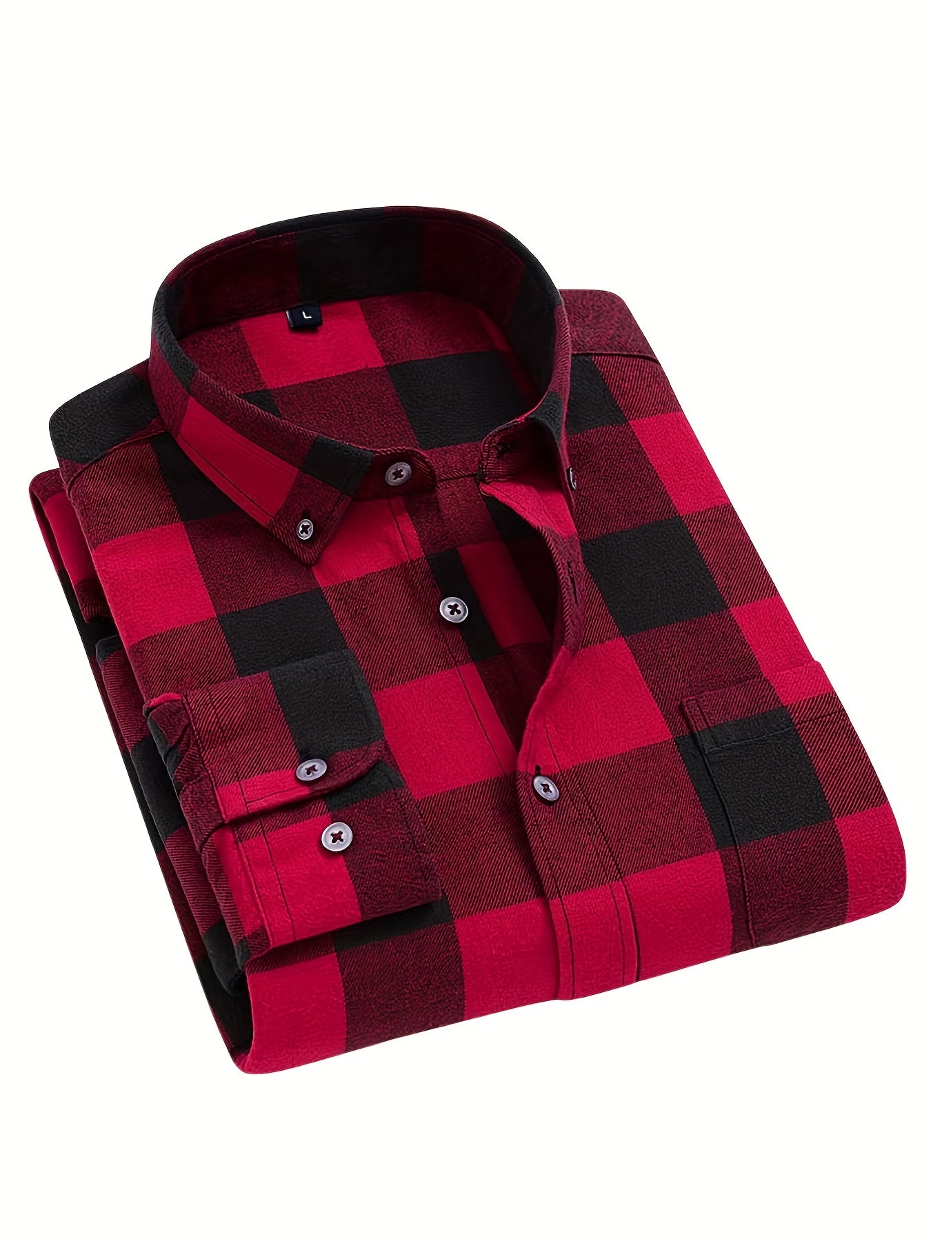 Plaid Print Button Up Shirt Men's Spring Summer