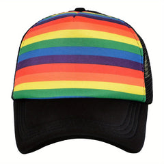 Striped Mesh Baseball Cap Lightweight Sunshade Dad Hat