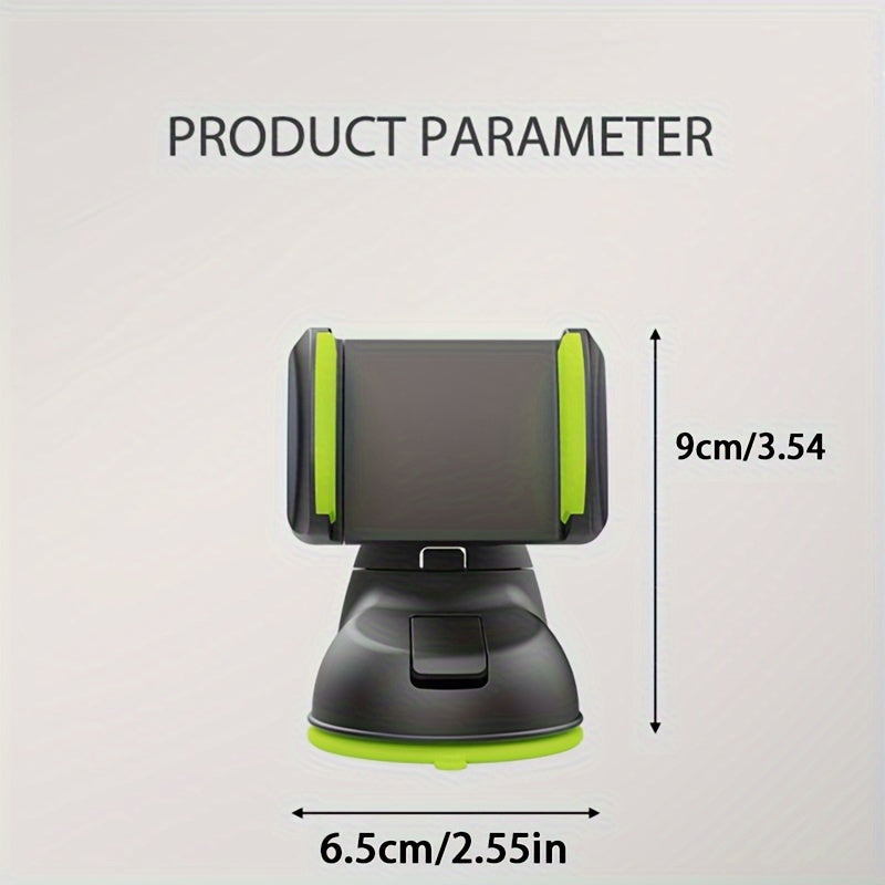 Adjustable Car Phone Holder with Suction Cup and Vent Mounting