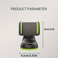Adjustable Car Phone Holder with Suction Cup and Vent Mounting