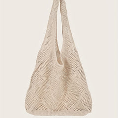 Hollow Out Knitted Handbag Minimalist Tote Bag