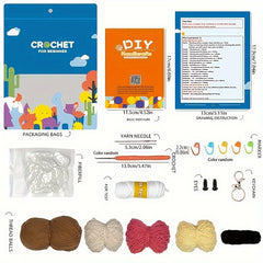 English Top Hat Dog Doll Crochet Kit DIY Knitting Supplies