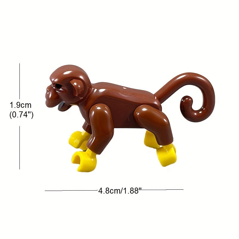 Monkey Mini Building Blocks Forest Scene Doll Toy Chirstmas Gift