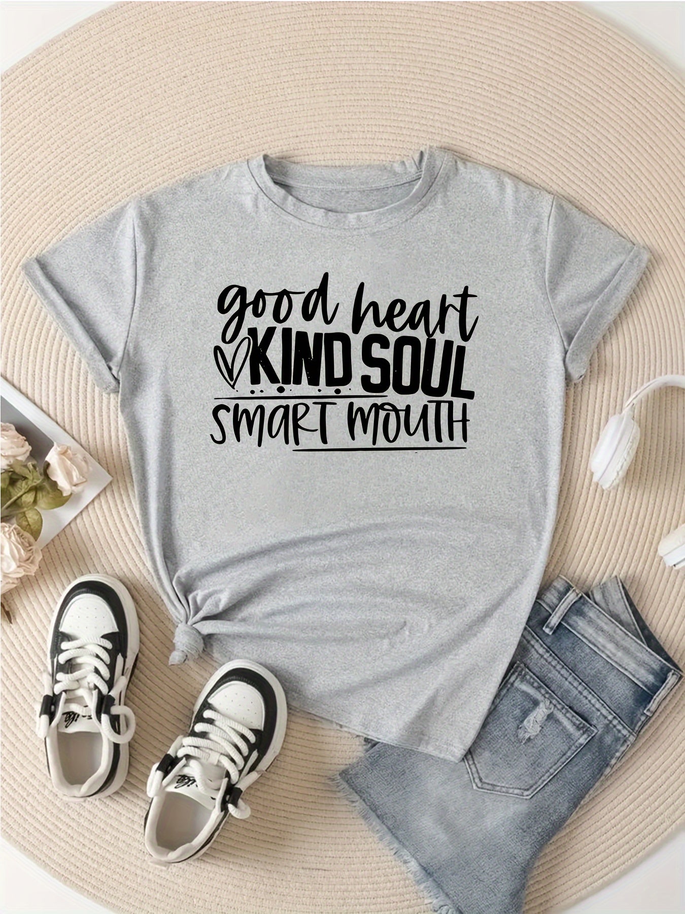 Sports T shirt Round Neck Short Sleeves Workout Tops Women's Activewear