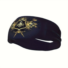 Freemason Emblem Headband Wide Sweatband for Sport Fitness