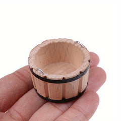 1:12 Miniature Wooden Basin Barrel Dollhouse Furniture