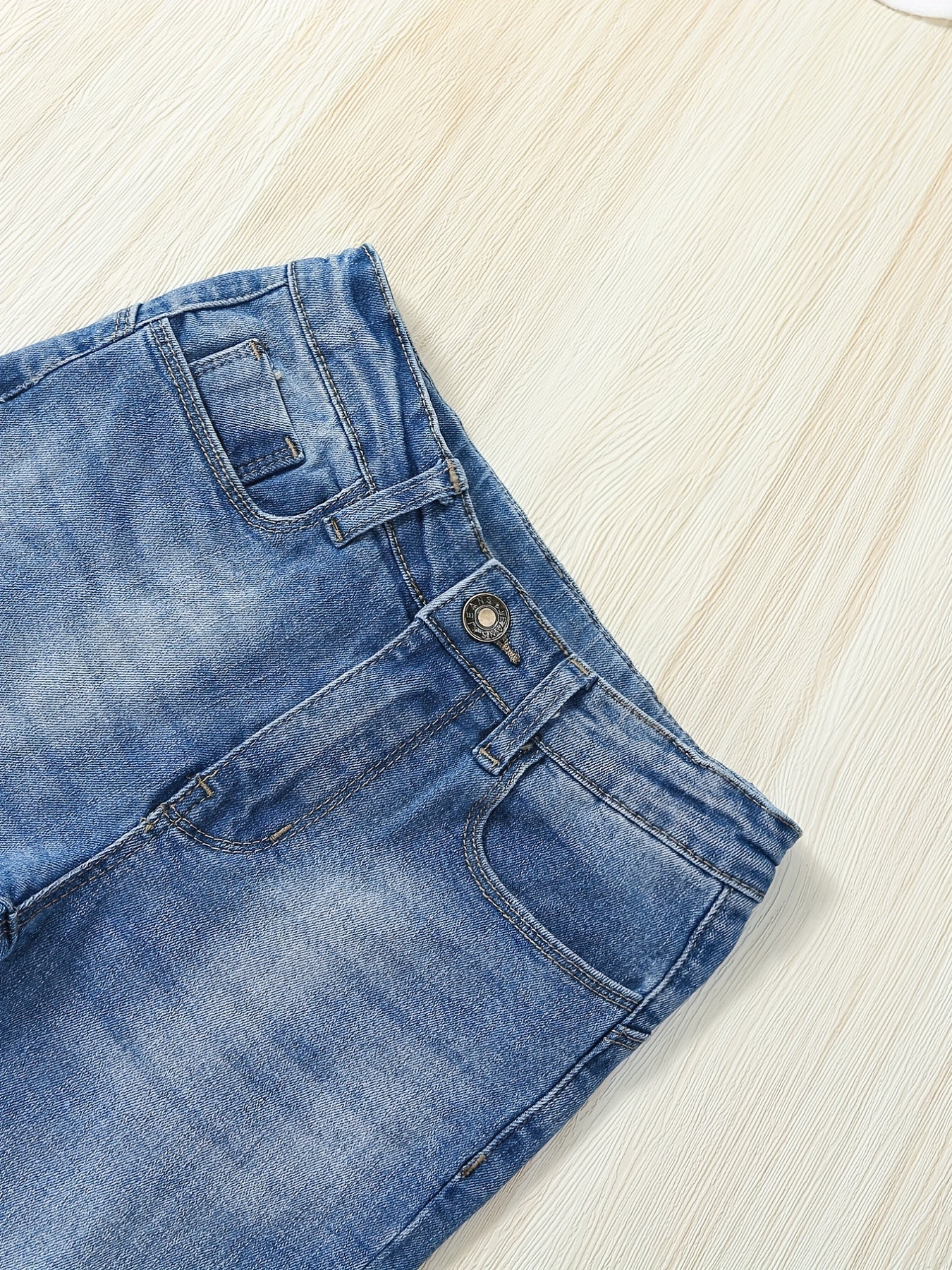 Girls Ripped Skinny Jeans Zipper Fly Stretch Denim Pants