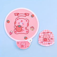 Cartoon Folding Fan Mini Portable Small Round Fan
