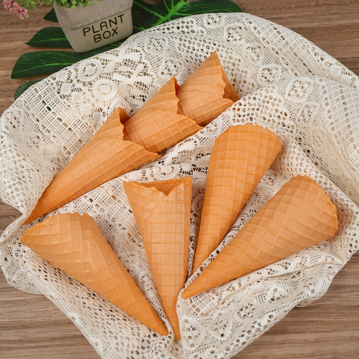 Realistic Ice Cream Cone Prop PVC Food Toy for Photography Display & Practice