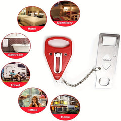 1pc Portable Door Lock 2 Hole Removable Lock Travel Home Hotel Safety