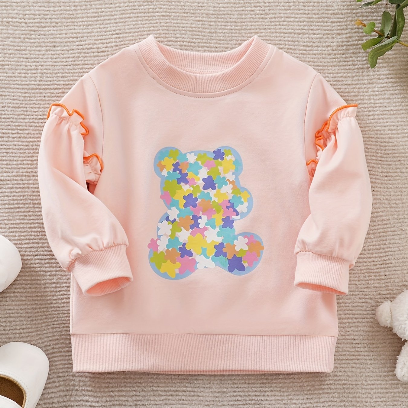 Cute Cartoon Bear Long Sleeve Sweatshirt for Girls