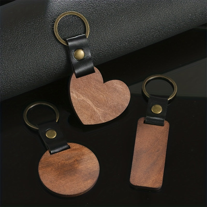 Boys' Creative Wooden Leather Bag Pendant DIY Fun Style