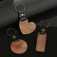 Boys' Creative Wooden Leather Bag Pendant DIY Fun Style