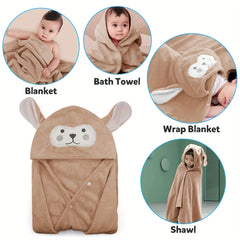 Newborn Baby Monkey Pattern Bath Towel