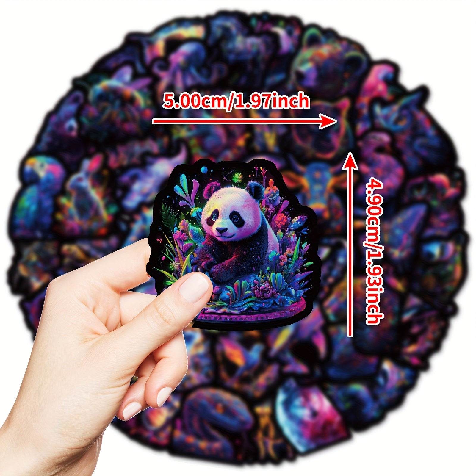50 Pack Colorful Animal Stickers Vinyl Decals for Laptop Water Bottle Luggage