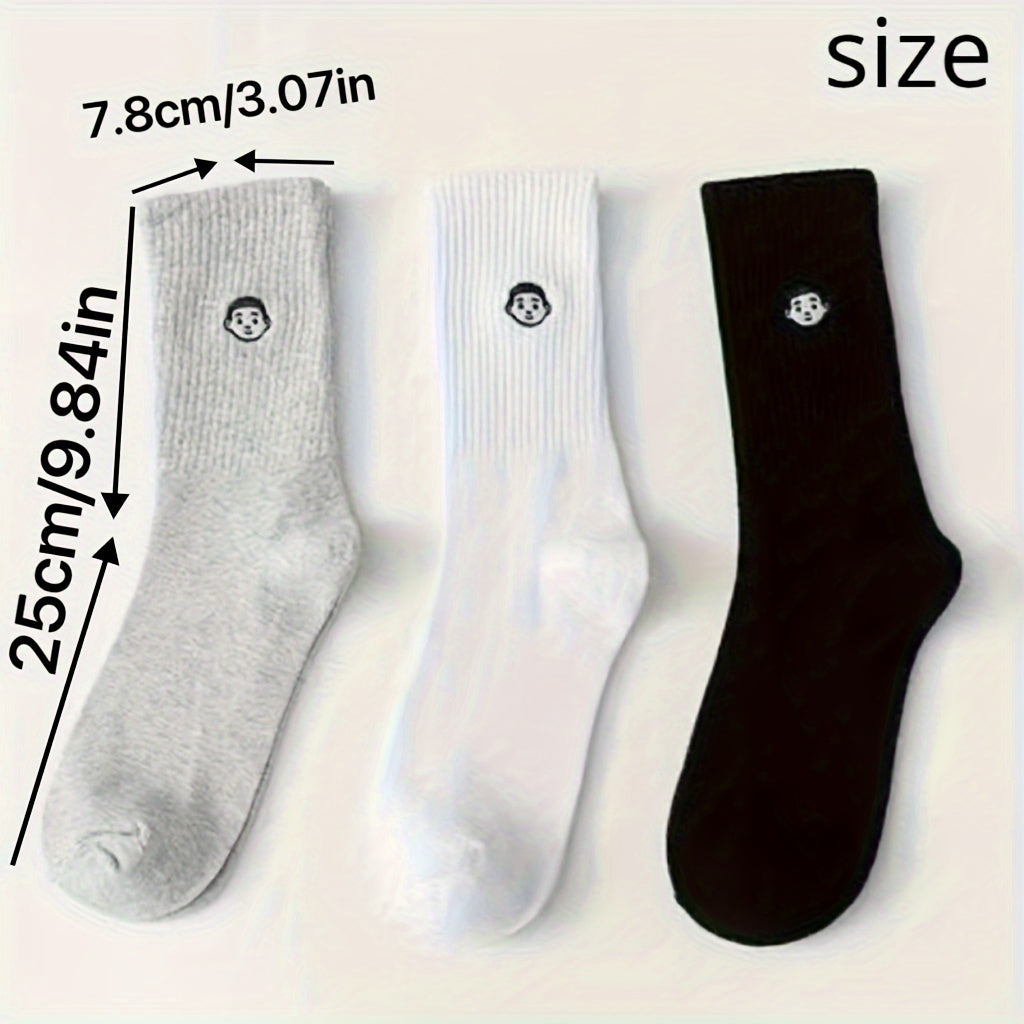 3pairs Men's Crew Socks Fitness Running Socks
