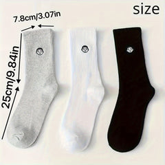 3pairs Men's Crew Socks Fitness Running Socks