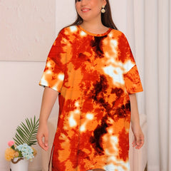 Tie Dye Split Tee Sleep Dress