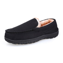 Men's Warm Memory Foam Moccasins Slippers Plush Lined Indoor Outdoor House Shoes
