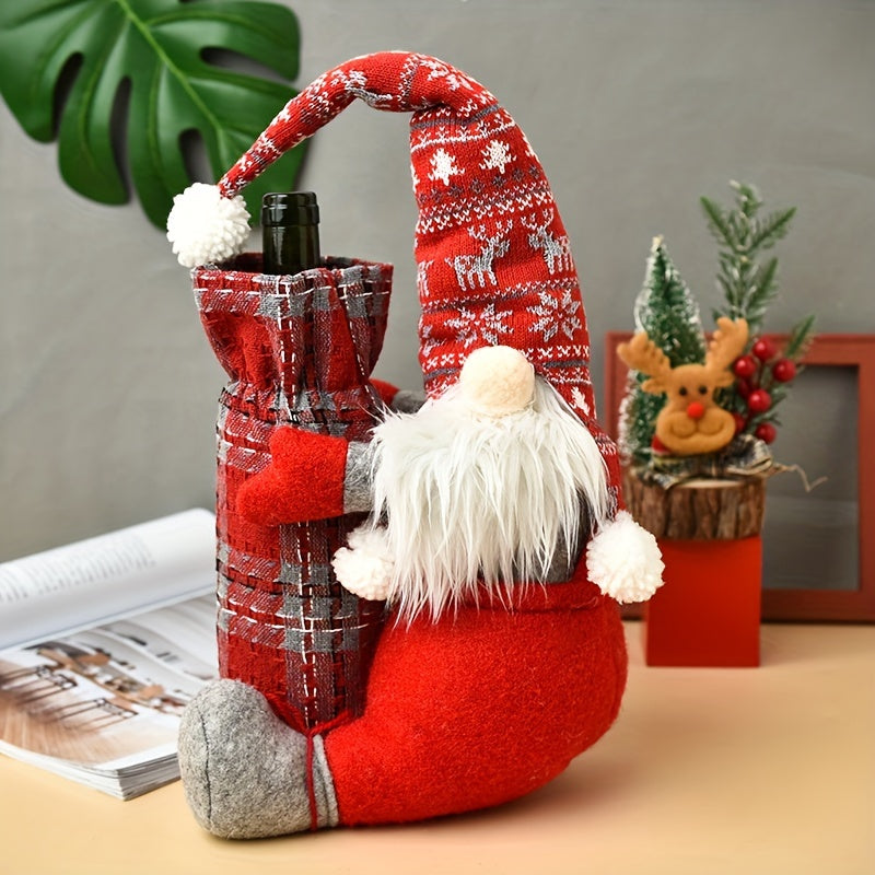 Christmas Faceless Doll Wine Bottle Sleeve Decoration