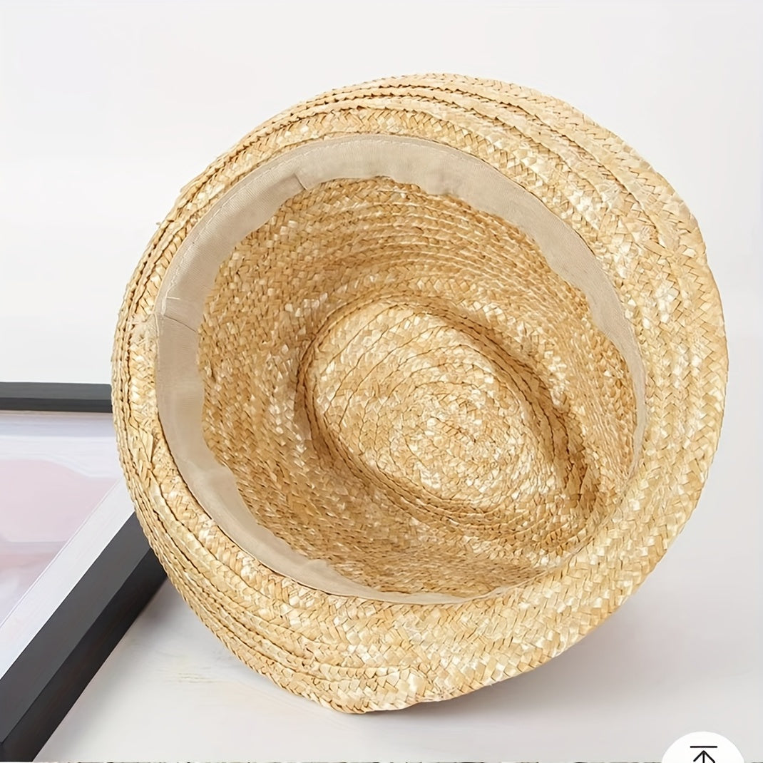 Colorful Strap Sun Hat Western Straw Hat Jazz Fedora