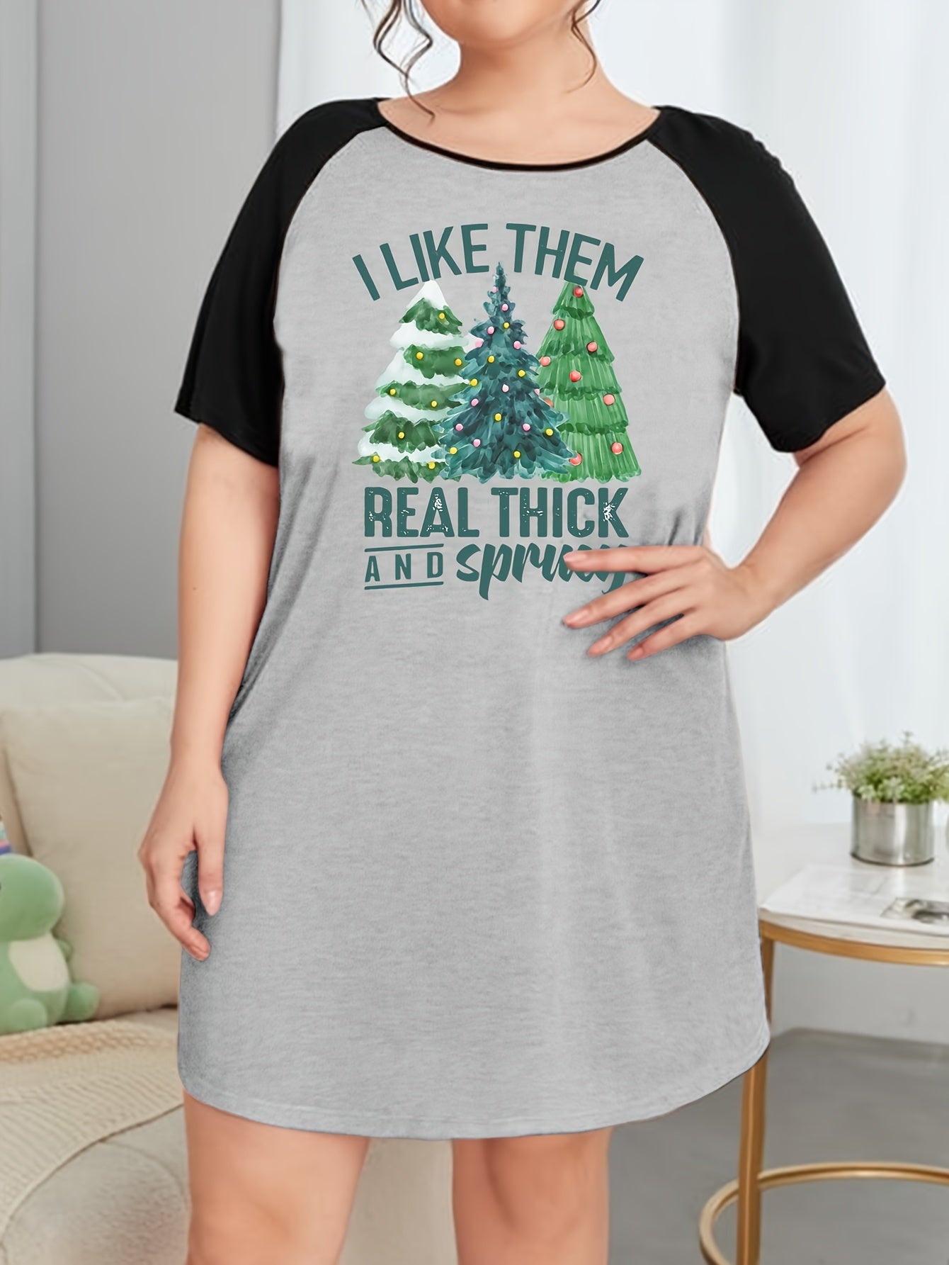 Christmas Casual Nightdress Women's Tee Sleep Dress
