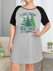 Christmas Casual Nightdress Women's Tee Sleep Dress