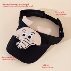Animal Patch Visor Hat Lightweight Cartoon Sun Hat Women Casual Sunscreen Ponyta