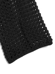 Casual Sweater Women Solid Hollow Bell Sleeve Crop Jumper