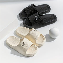 Bear Print Slippers Open Toe Anti Slip Bathroom Shoes