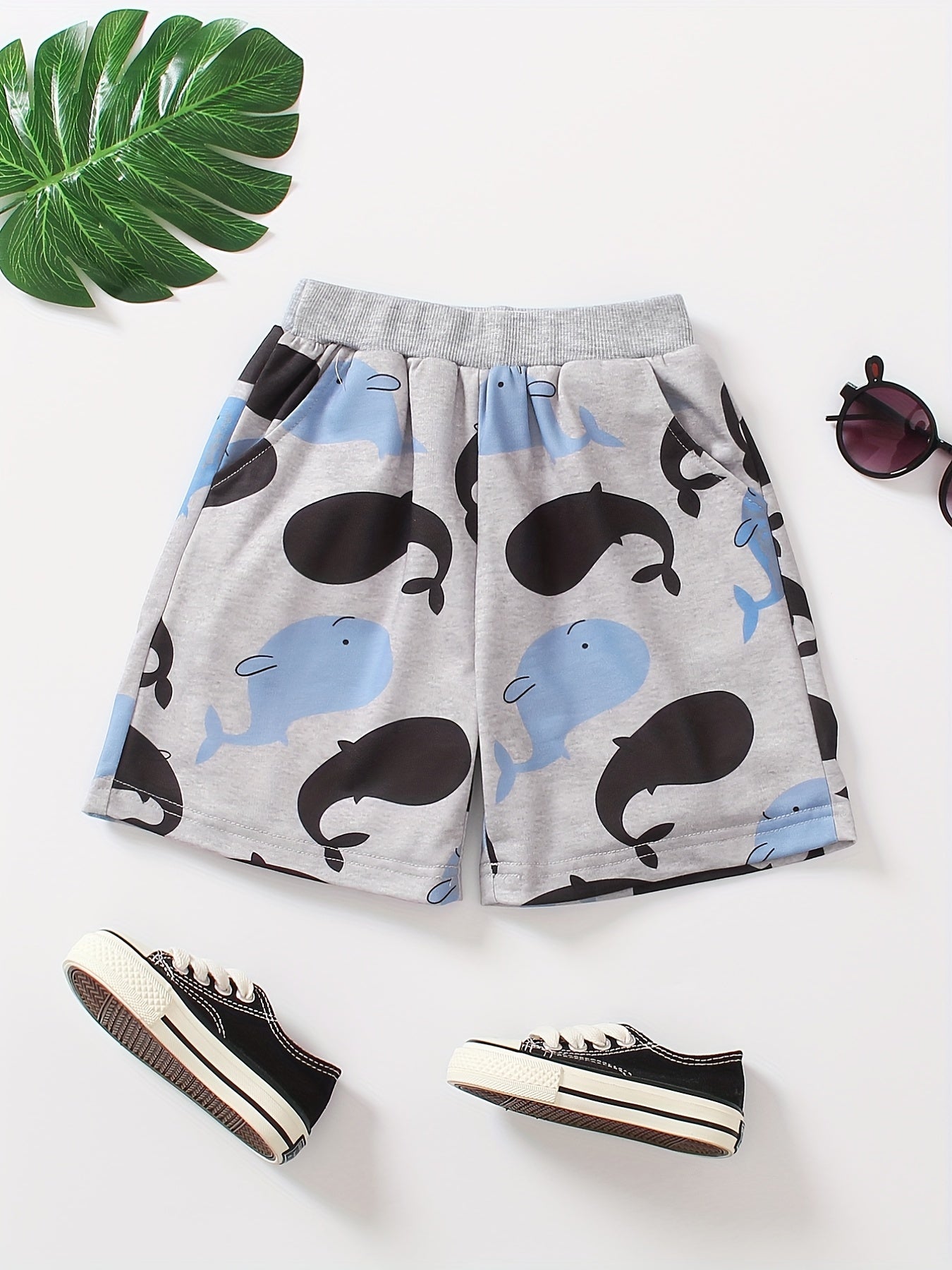 Boys Whale Casual Shorts Comfortable Breathable For Summer Kids Clothes