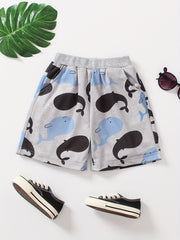 Boys Whale Casual Shorts Comfortable Breathable For Summer Kids Clothes