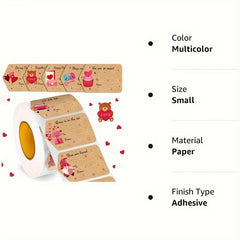 250 Heart Stickers Roll Gift Series Adhesive Sticker Labels