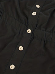 Button Detail Pleated Tube Top Casual Summer Sleeveless Top
