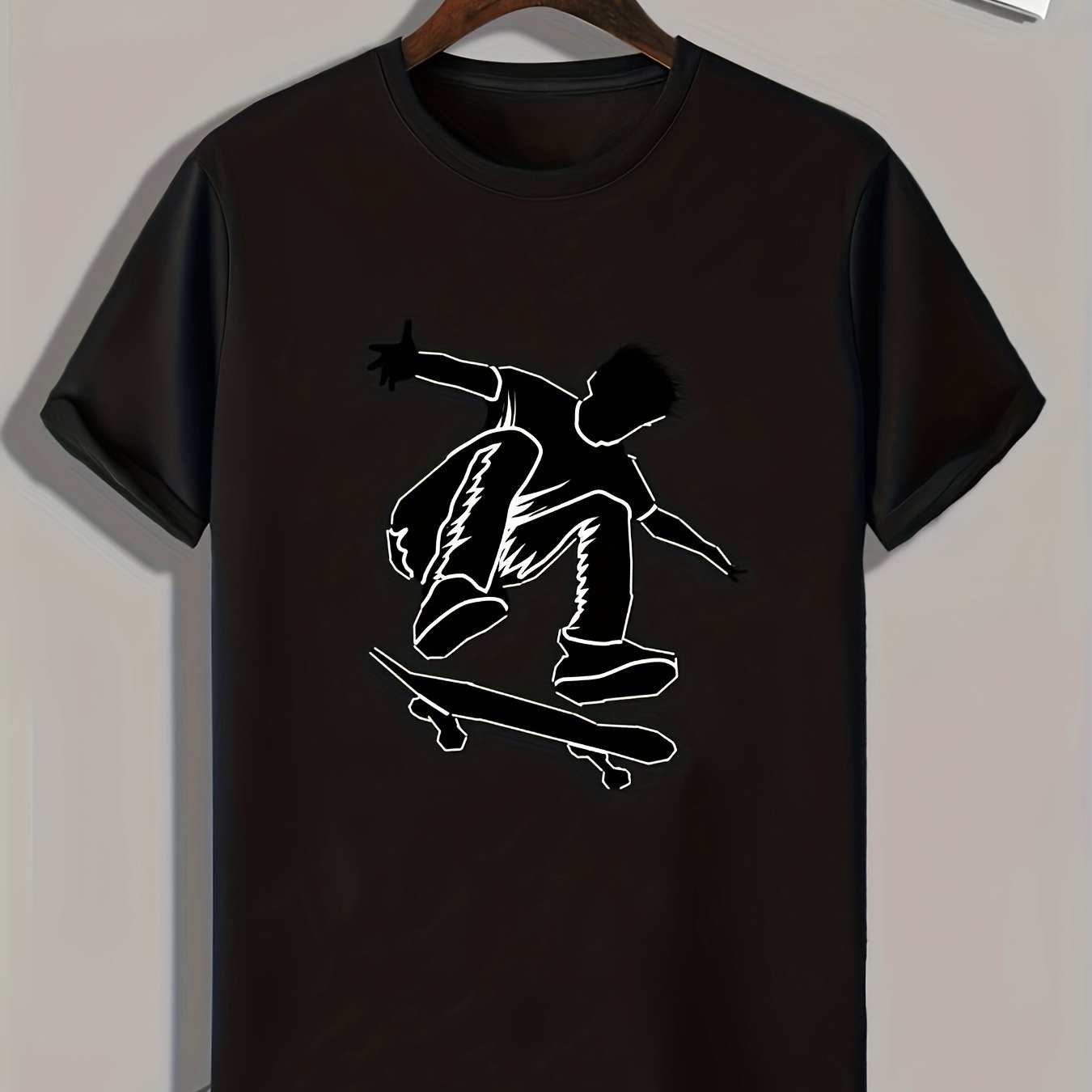 Skateboarding Print Men's Graphic Tee Comfy Casual Summer Tshirt