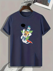 Cartoon Style Pattern Print Men's Comfy Sports T-shirt