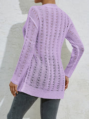 Casual Long Sleeve Open Front Cardigan