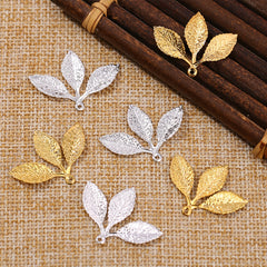 Golden Silver Leaf Charms Fall Series Vintage Jewelry Accessories