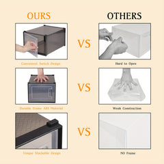 6pcs Plastic Folding Shoe Storage Boxes Dust-proof Stackable Display Drawers