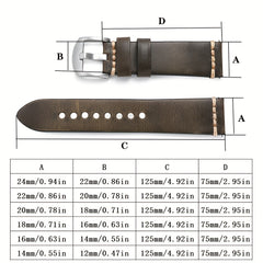 Hand stitched Leather Strap 20 22mm Quick Release Spring Bar Strap