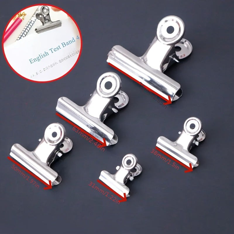 5pcs Stainless Steel Clip Loose leaf Clip Paper Clip Fabric Sewing Clip