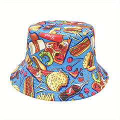 Print Bucket Hat Hip Hop Sun Protection Hat For Men And Women